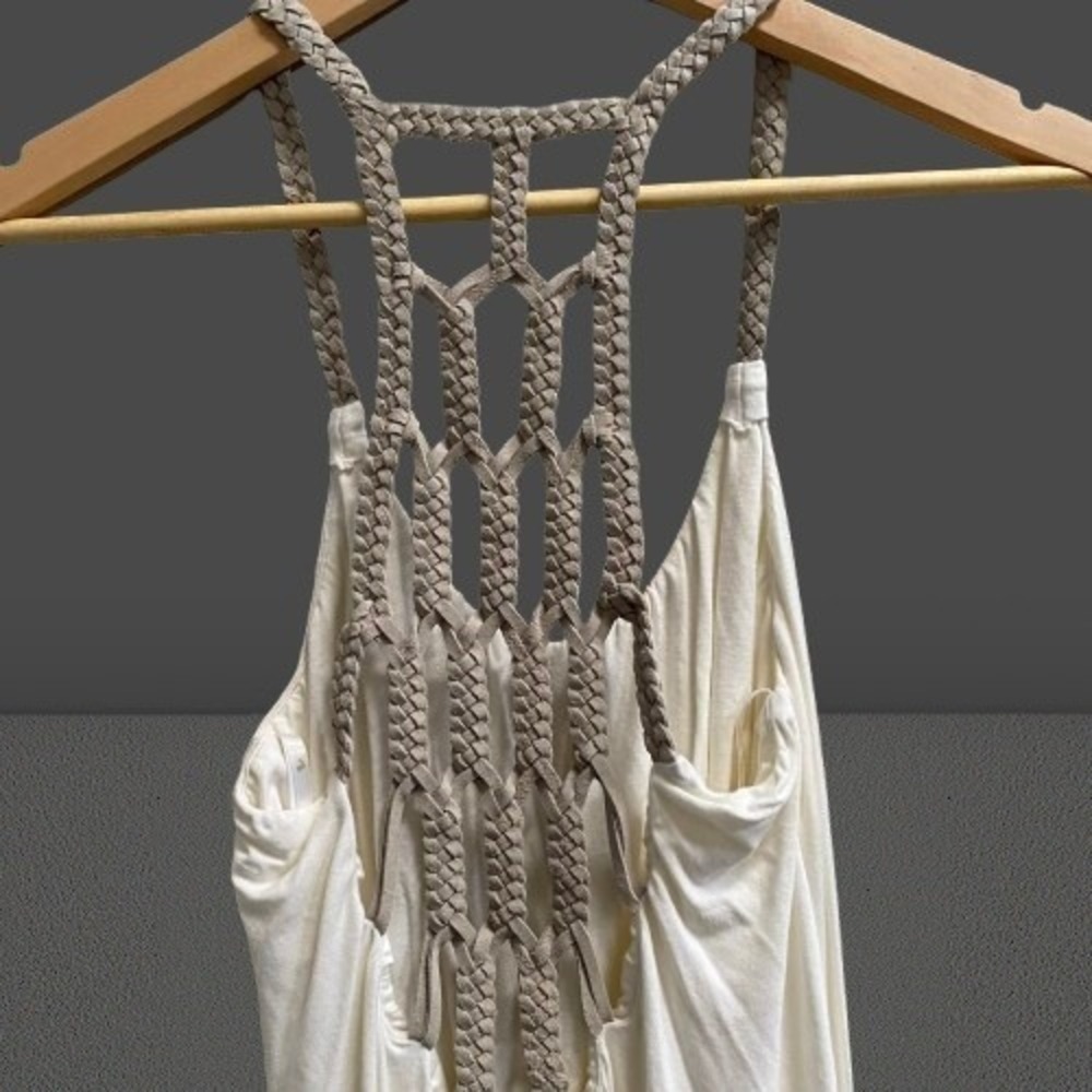 NEW Sky Racerback Women's Mini Dress Braided Leather‎ Back Large